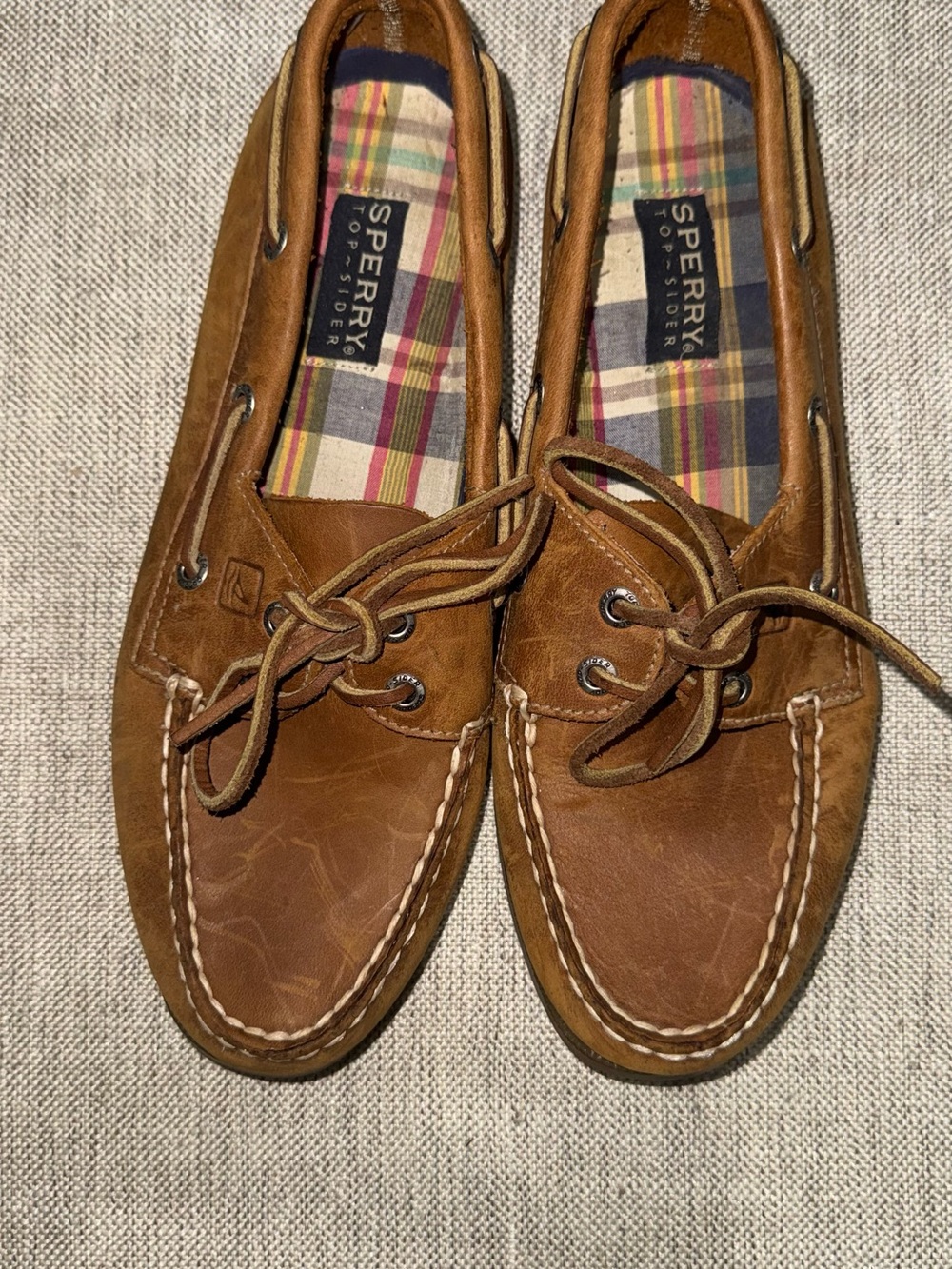 Sperry Women Tan Leather 2-Eye Boat Shoes